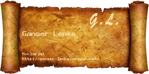 Ganser Lenke névjegykártya